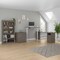 Bestar BESTAR Upstand 135W 72W L-Shaped Standing Desk with Bookcase and File Cabinet in bark grey & white 175853-000047 - alternate 3